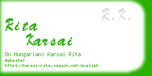 rita karsai business card